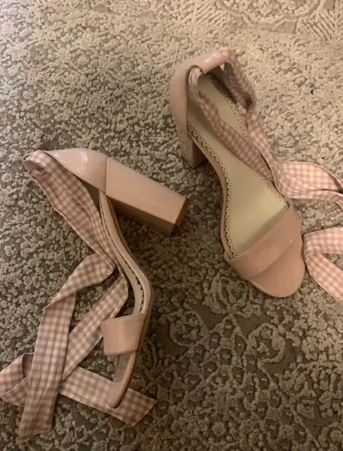 Nordstrom Lace Up Pink Heels