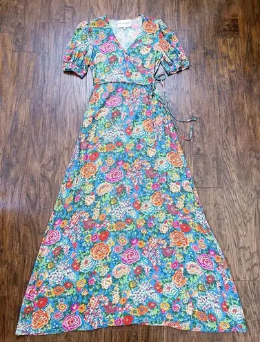 Perseverance London • Elysian Day Liberty Maxi Dress gown floral wrap Size 6