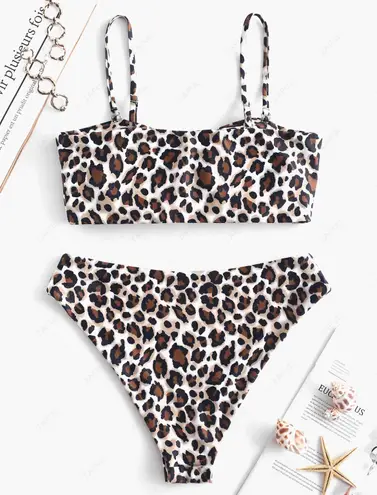 Zaful Cheetah Bikini Set Multi