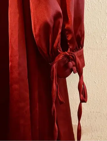 Badgley Mischka Belle Dress Wine Red Gigi Mock Neck Long Sleeve Trapeze Sz 2 NWT