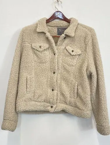 Natural Reflections Oatmeal Sherpa Jean Jacket for Ladies - Size XL