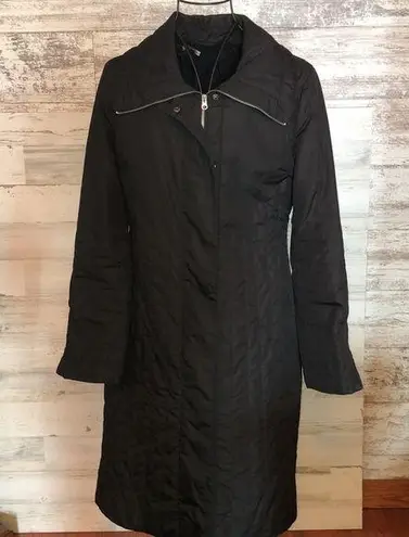 BCBGMAXAZRIA  Long black quilted puffer coat womens trench coat winter co…​