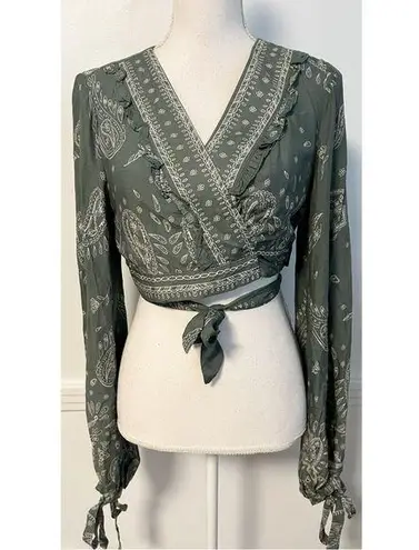 Jaase • NWT Constance Green Paisley Wrap Top