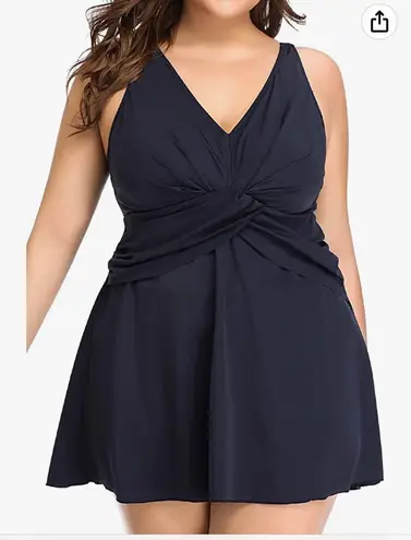 One Piece PERONA Women's Plus Size Swimdress Swimsuit Retro Print Swimwear Pin Up Bathing Suit