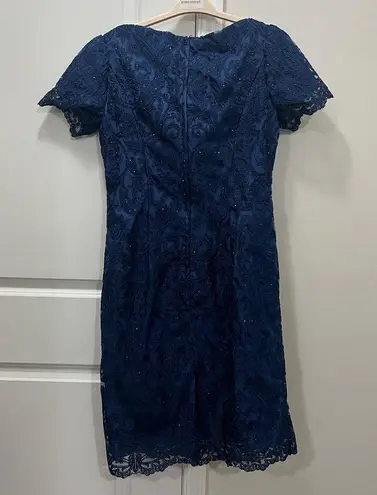 La Femme  Navy Blue Beaded Cocktail Dress Size 14 US $378