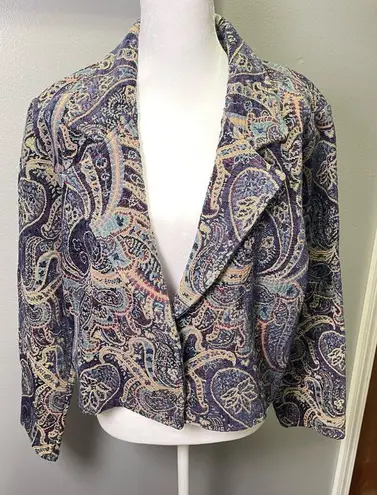 Silverado Women's Vintage Tapestry Boho Southwestern Paisley Jacket Size Medium Tan