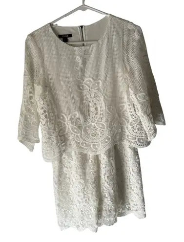 Muse White Lace Overlay Romper Size 2 Bridal Shower Boho Cottagecore