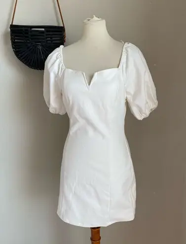 Jealous Tomato Denim by White Puff Sleeve Bodycon Dress, Size Large