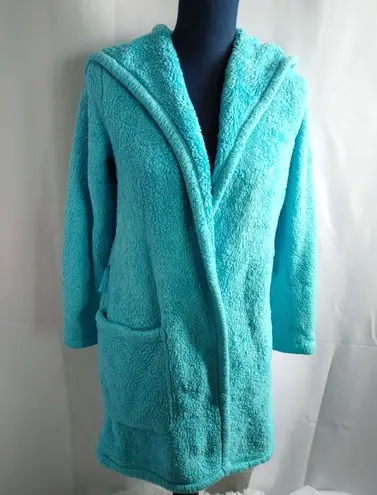 Jennifer Moore Turquoise Blue Fleece Lounge Robe
