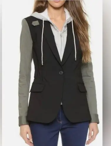 Veronica Beard $795 NEW Dickey Military Blazer Jacket Hoody 2 Army Green Black