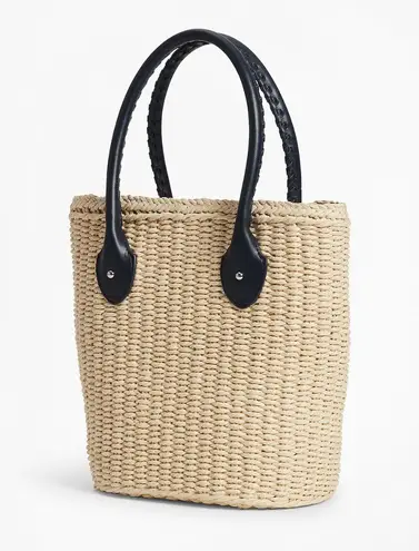 Brooks Brothers Straw Tote Bucket Bag