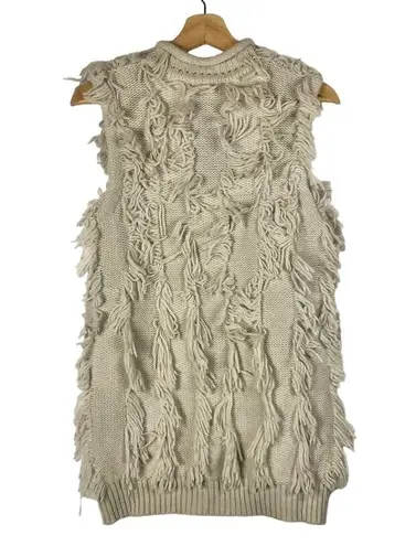 3.1 Phillip Lim Cream Fringe Knit Sweater Vest XS