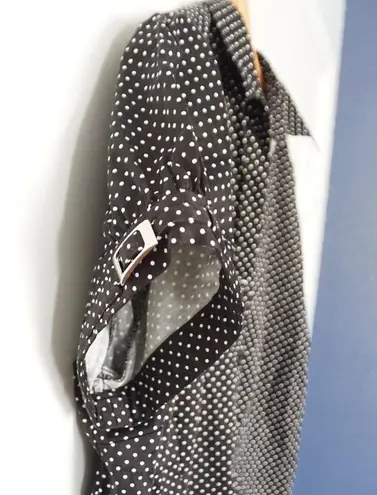 Rockabilly Goth Blouse puff sleeve Polkadots XL