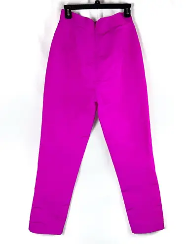 Alexia Maria Silk Faille Cigarette Pants Magenta Berry Pink High Waist Sz 6 NWT