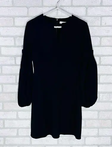 Tibi Bishop Long Sleeve Fit and Flare Dress in Black Size 0