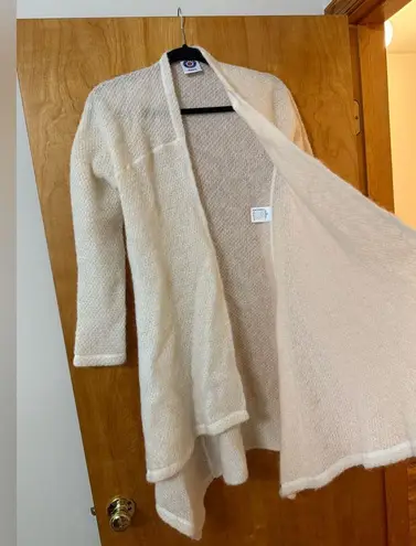 Icewear Iceland Karen Hvit Duster Open Front Sweater Asymmetrical Icelandic Wool