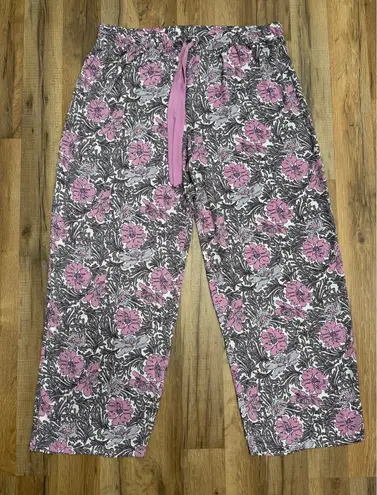 Gilligan & O'Malley floral pajama pants purple pink print XXL polyester