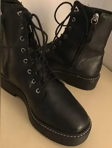 Schutz women black leather Combat boots US 5.5 Euro 35.5