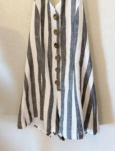 NWT Striped Button Halter Romper
