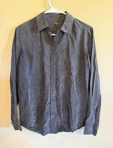 Rails Women's Kate Cobra Silk Button Down Shirt Top Snake Print XS