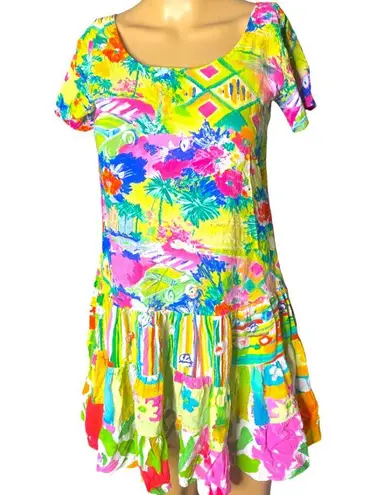 Jams World Vintage Tropical Print Mini
Dress - Multi-colored XS