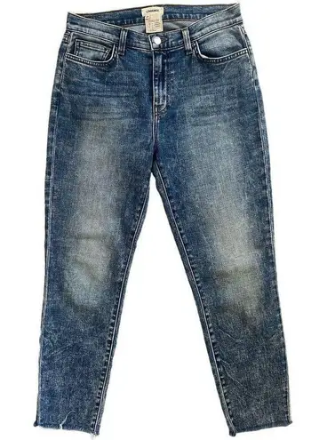 L'Agence L’Agence El Matador Slim Fit High Rise Jeans Prism Blue Denim Crop Size 28
