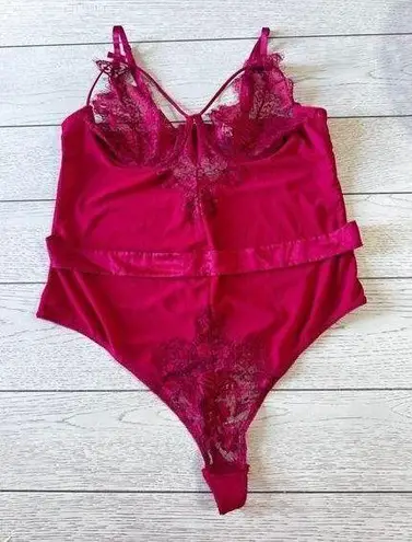Oh La La Cheri Lace Underwire Teddy Size 1X Red