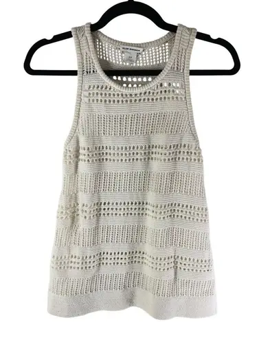 Club Monaco Womens Crochet Tank Top Cotton Silk Blend White S
