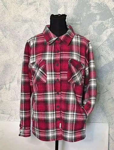 Soho Threads Pink Plaid White Sherpa size M