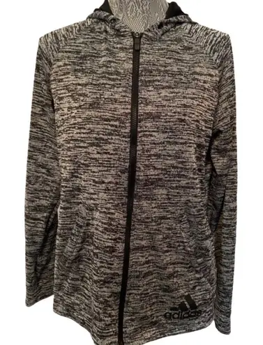 Adidas  black and gray pattern fully zip up jacket - Image 1