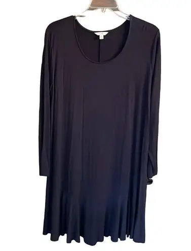 Terra & Sky  Long Sleeve Black Dress