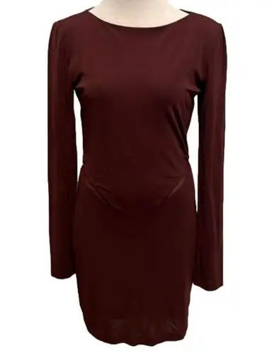T by Alexander Wang burgundy knit dress with mesh cutouts sz L Size L