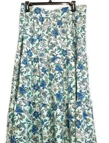 Lands'End LAND’S END floral, tiered maxi skirt, plus size L (14-16)