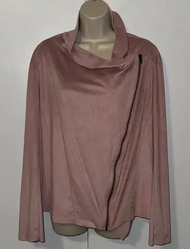 MOTE Drape Moto Jacket Dusty Pink Microsuede Women’s XL Extra Large