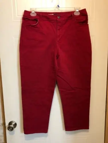 st. john's bay St. John’s Bay Red Capris Pants Size 14 Women's Fashion. Pre-loved‎