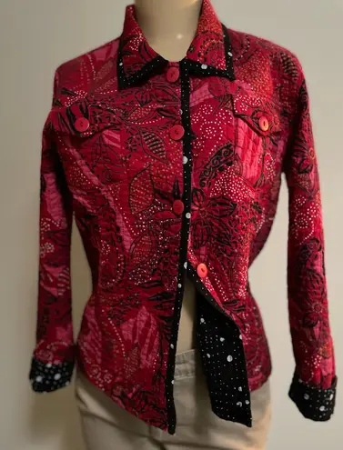 Pour Elle Quilted jacket in 100% soft washed cotton reverses Black Size M