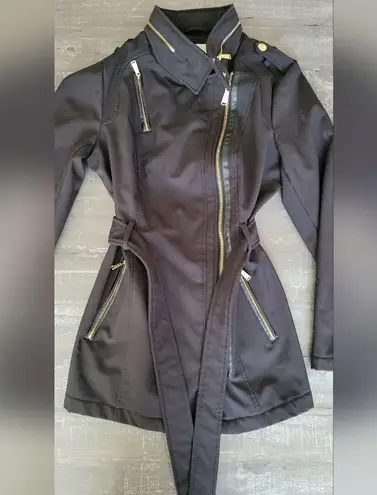 Michales Kors Asymmetrical Zipper Coat Size M Black Size M