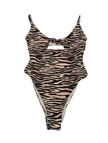 NWT B. Swim Atlas High Leg One Piece Swimsuit – Bengal Print – Size Small Pink