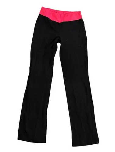 Everlast Flared Yoga Pants Foldover Waistband Stretch Black/Pink S