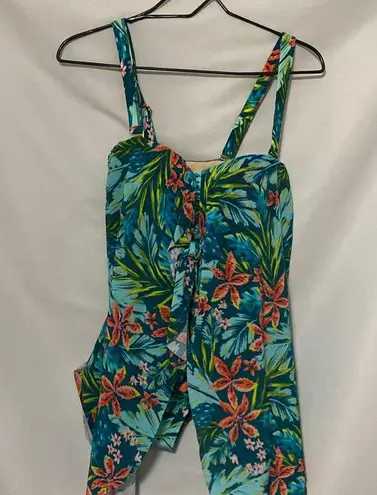 Kim Gravel Swimsuits For All Wo size 6 Vibrant Floral one piece Swimsuit Blue