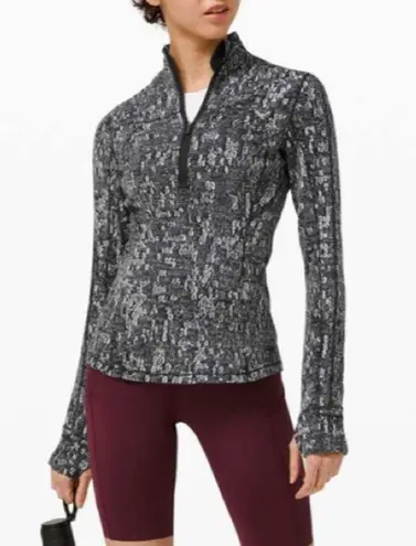 Lululemon  Run Briskly 1/2 Zip Eventide Jacquard Black Alpine White - Image 5