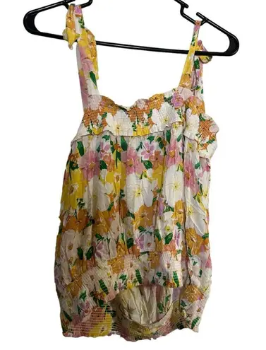 Rachel Zoe  Floral Yellow Tank Top Size Medium New with tags