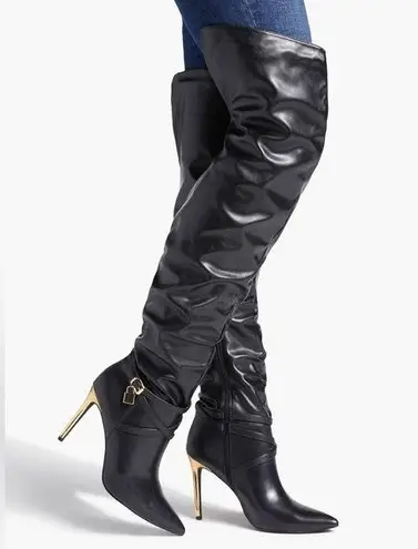 Shoedazzle  Women’s Marcey Heeled Tall Boot in black size 9