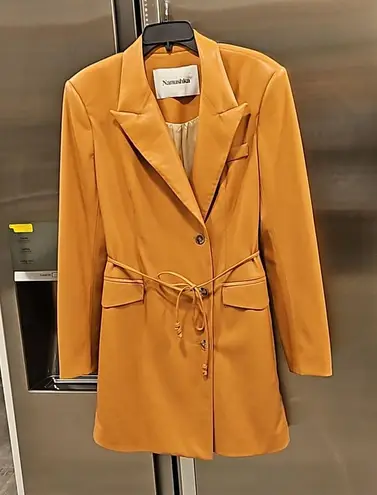 💕NANUSHKA💕 Remi Vegan Leather Blazer Dress ~ Light Brown Medium