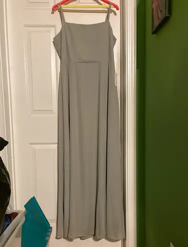 Show Me Your Mumu Lauren Tie Maxi Dress in Deep Sage Chiffon $148 NWT XXL