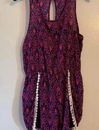Almost Pink NWOT Boutique Sleeveless Romper Size Small Navy & Pink Print