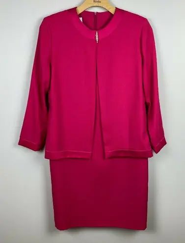 Vintage Henry Lee Dress 12 Pink Layered Look Blazer Long Sleeve Union Label Vtg