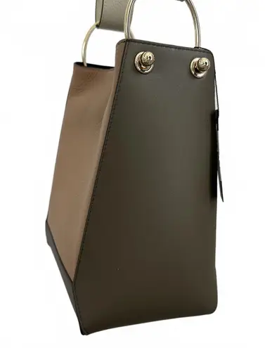 Strathberry Lana Midi Bucket Bag Leather Khaki/Caramel/Diamond NWT Brown