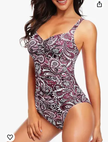 Tempt Me Women Ruched Slimming One Piece Swimsuits Tummy Control Vintage Bathing Suits