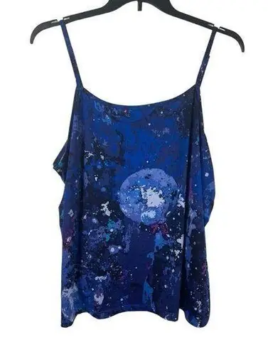 Fashion Bug Blue Purple Spaghetti Strap Galaxy Astronomy Top 3x